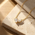 S925 sterling silver pear moissanite necklace with water droplets