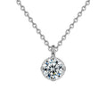 S925 Sterling Silver Moissanite Four Claw Pendant Necklace