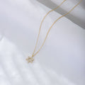 S925 Sterling Silver with Shiny Zircon Six-Pointed Star Pendant Necklace