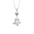 S925 Sterling Silver Moissanite Love Rose Pendant Necklace