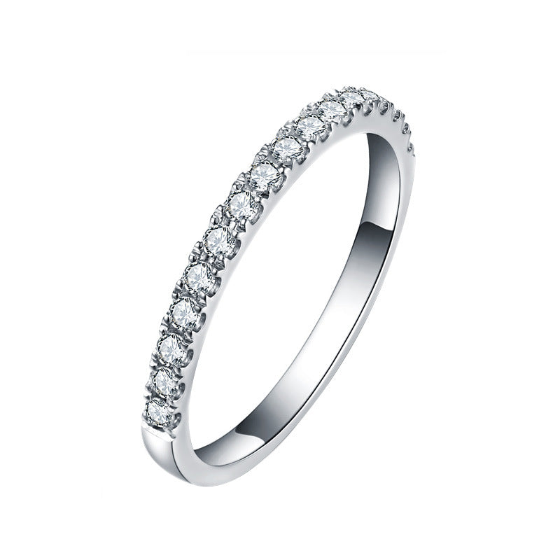 S925 Sterling Silver Moissanite Stackable Ring