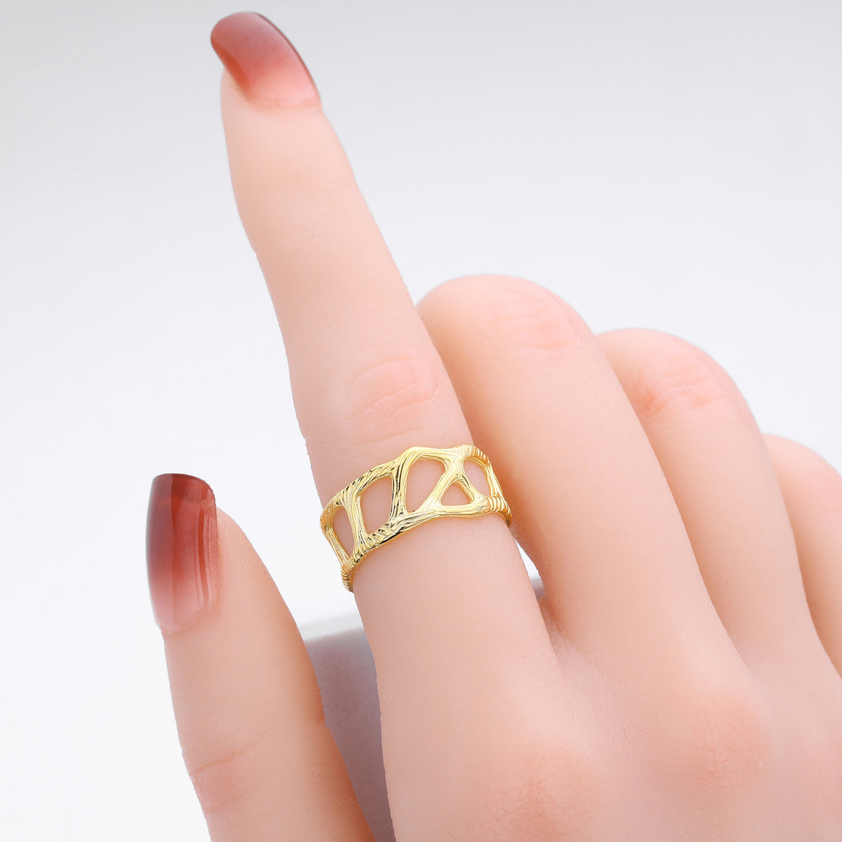S925 Sterling Silver Fashionable and Unique Wrinkled Irregular Ring