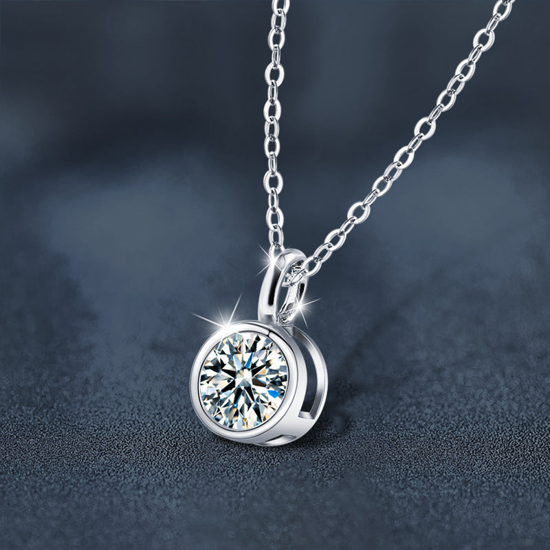 S925 Sterling Silver Moissanite Bubble Pendant Necklace
