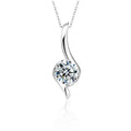 S925 Sterling Silver Moissanite Twisted Pendant Necklace