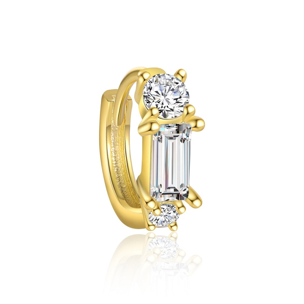 S925 Sterling Silver Earrings with High-Sparkle Zirconia
