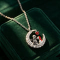 S925 Sterling Silver Halloween Skull Ghost Bride Collarbone Necklace
