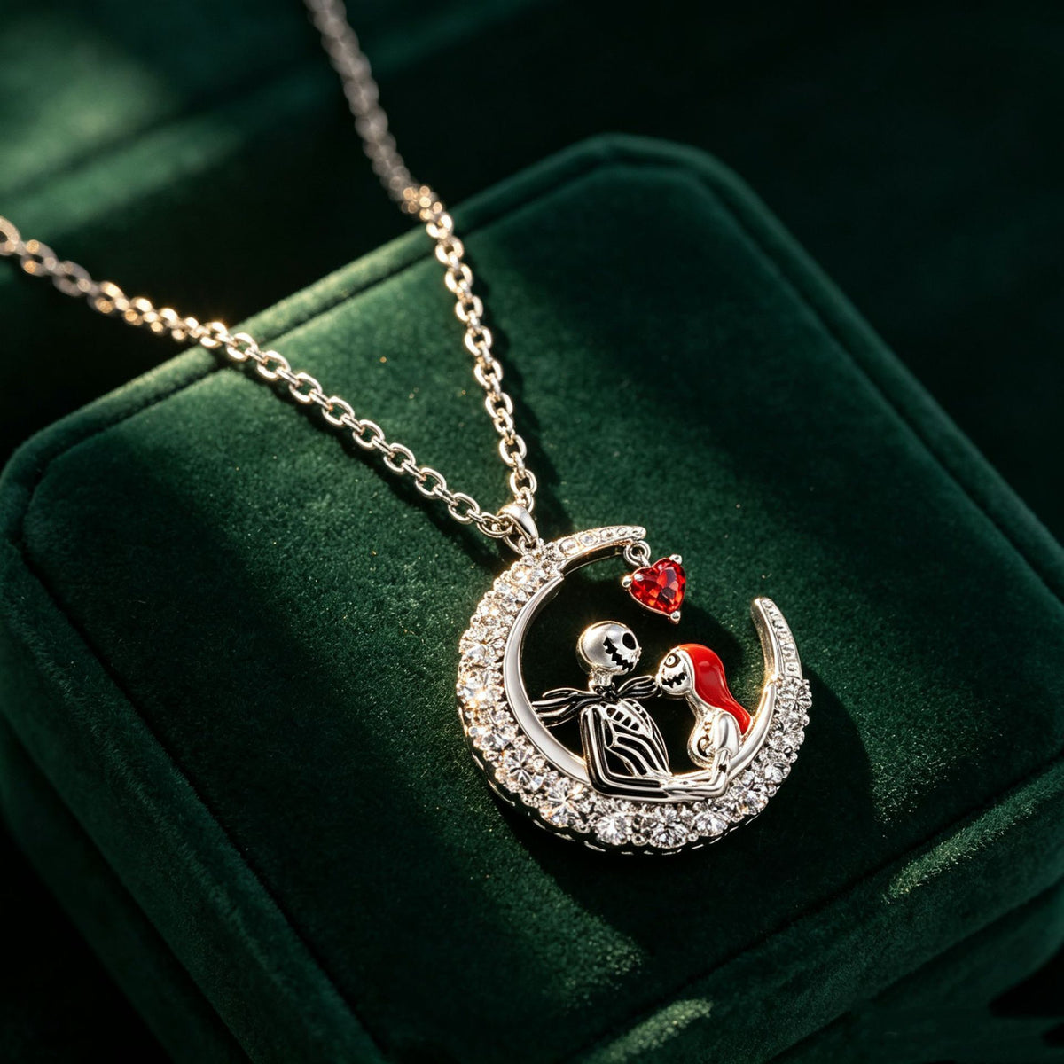 S925 Sterling Silver Halloween Skull Ghost Bride Collarbone Necklace