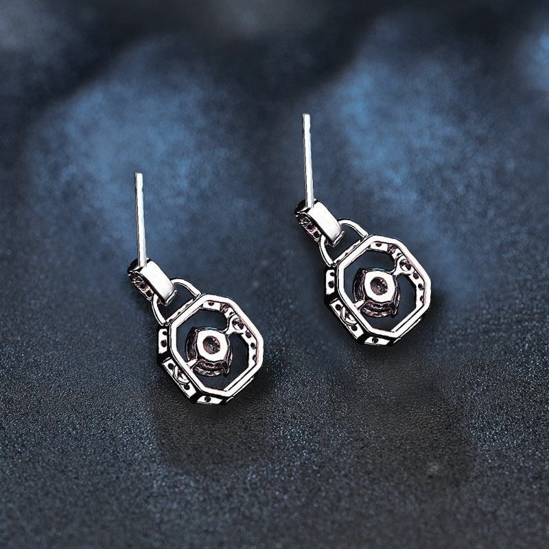 Mosangshi 925 sterling silver classic bag earrings