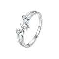Modern Starburst Layered Ring in 925 Sterling Silver
