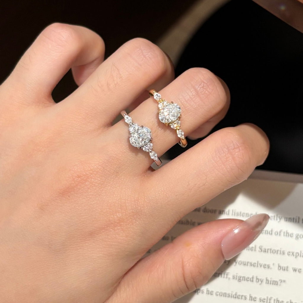 S925 Silver "Pigeon's Egg" Moissanite Ring