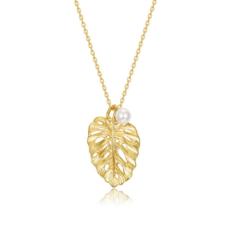 S925 Sterling Silver Leaf Pendant Necklace