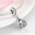S925 Sterling Silver Crown Pendant with Blue Zircon