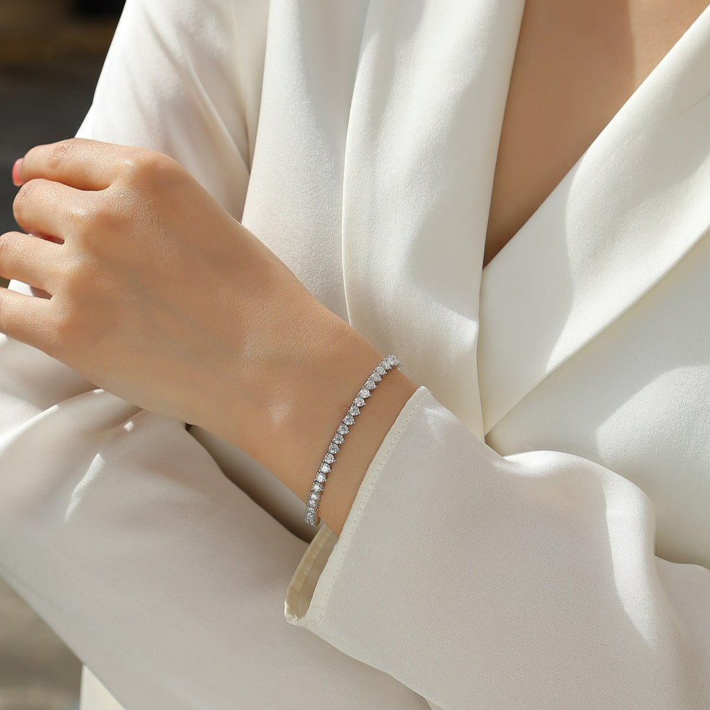 New S925 Sterling Silver Moissanite Bracelet