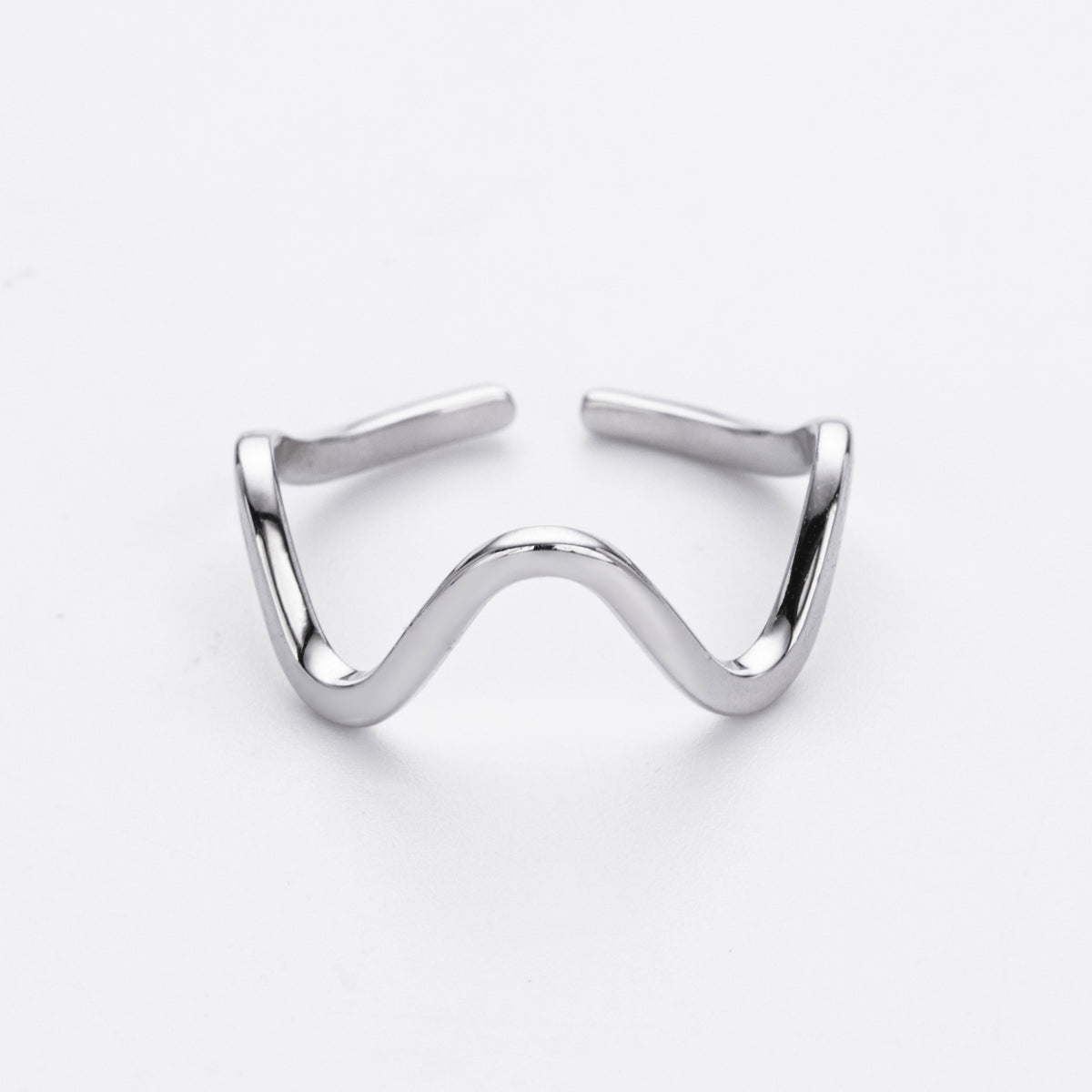S925 Sterling Silver Ring, Stylish and Simple Wavy Lines