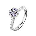 S925 Sterling Silver Moissanite Bridal Bouquet Ring