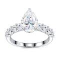 S925 Sterling Silver Stackable Pear-Cut Moissanite Ring