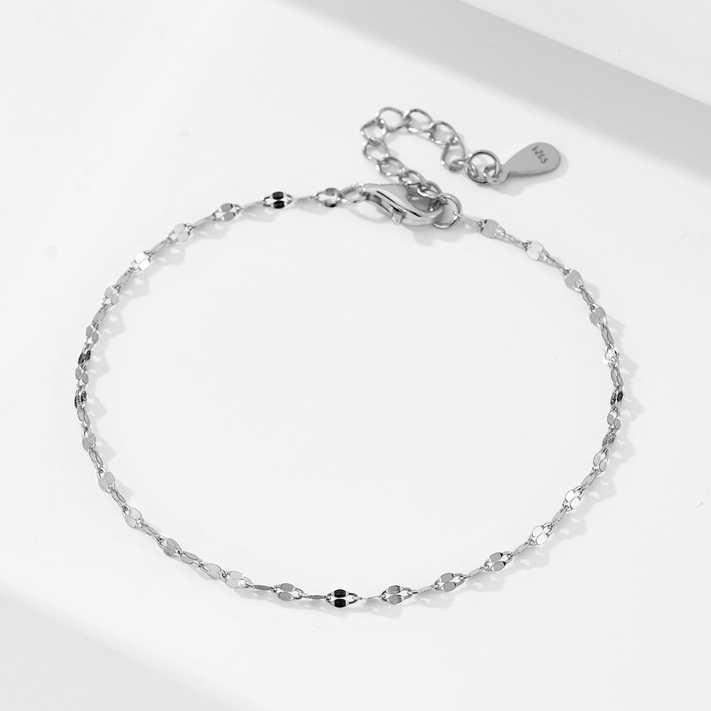 S925 Sterling Silver Plated 14K Gold Simple Bracelet