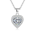 S925 Sterling Silver Heart-Shaped Moissanite Pendant Necklace