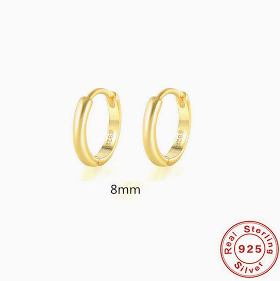 S925 Sterling Silver Geometric Hoop Earrings