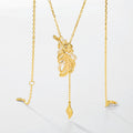 S925 Sterling Silver Personalized Leaf Clavicle Zircon Inlaid Necklace