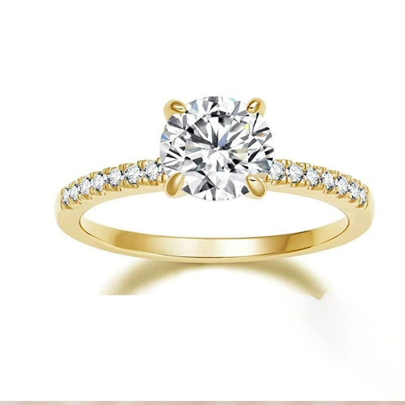 S925 silver four-claw 1.2-carat zircon silver ring