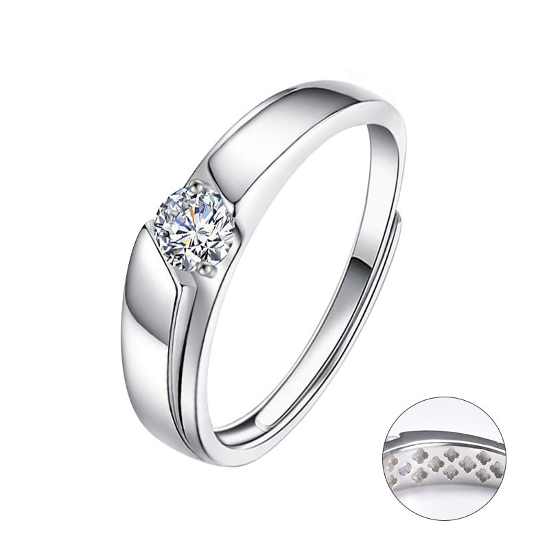 S925 Sterling Silver Moissanite Couple Rings