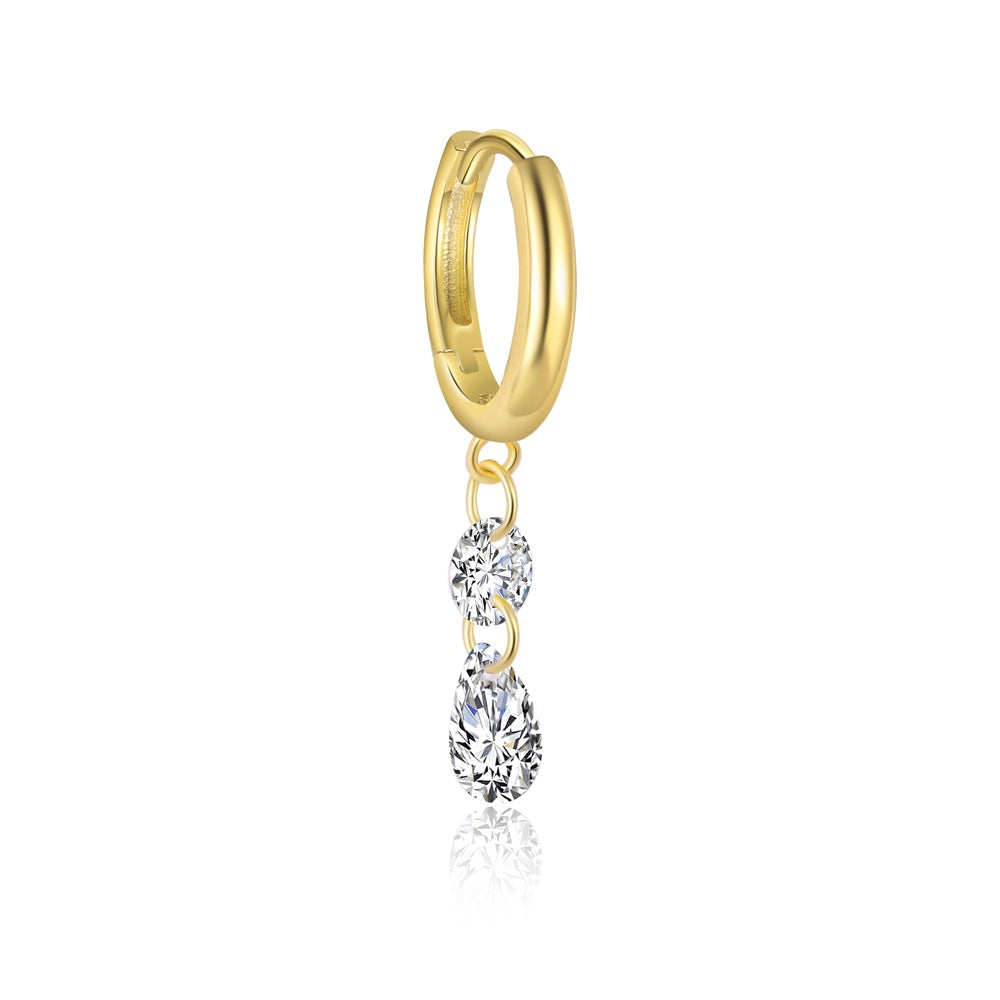 S925 Sterling Silver Zircon Huggie Earrings