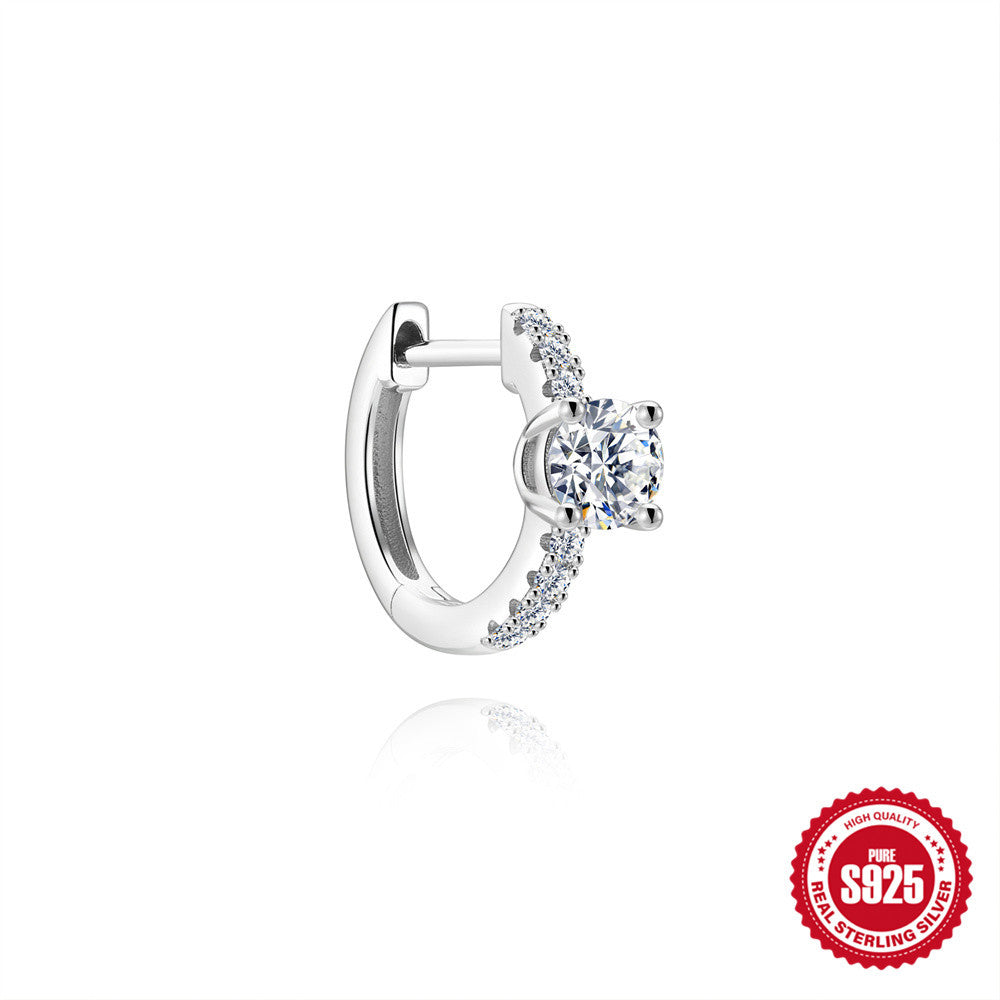 S925 Sterling Silver Moissanite Smooth-Finish Earrings