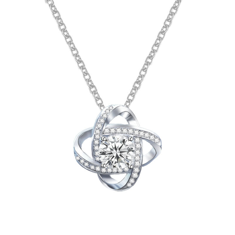 S925 Sterling Silver Moissanite Four-Leaf Clover Pendant Necklace