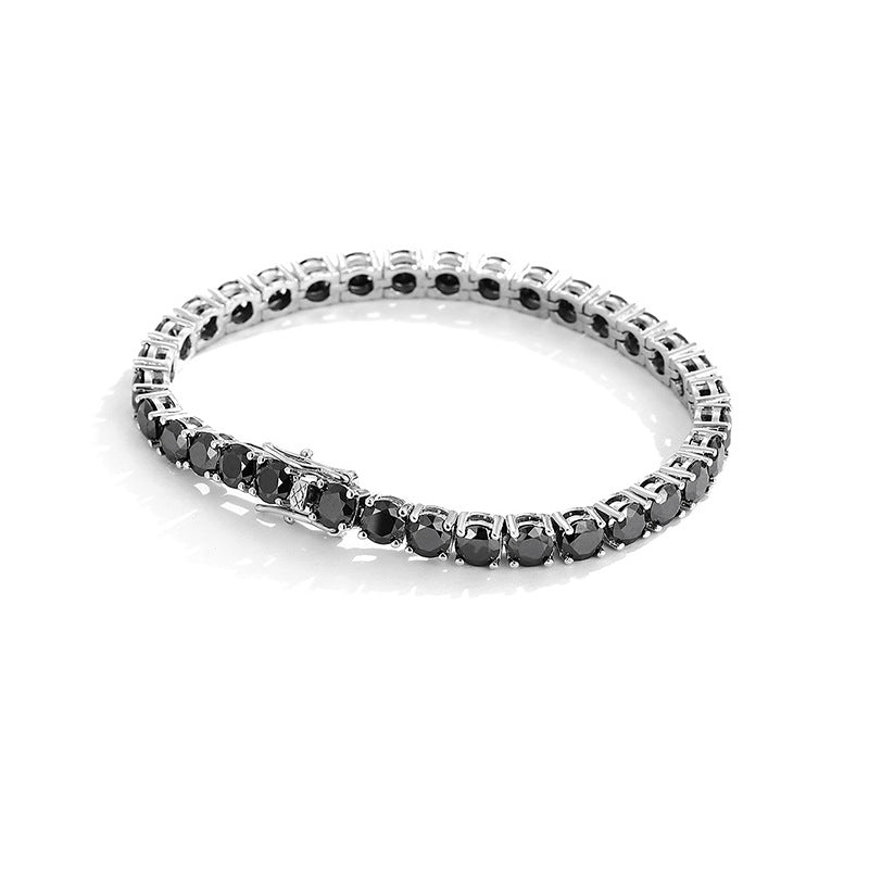 S925 Sterling Silver Black Moissanite Tennis Chain