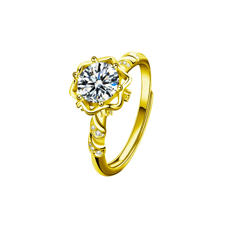 S925 Sterling Silver Moissanite Wedding Ring
