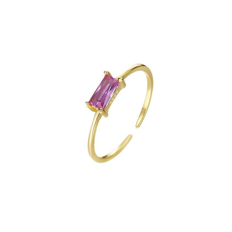 925 Sterling Silver Square Cubic Zirconia Ring