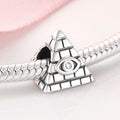 S925 Sterling Silver Pyramid Bead Pendant