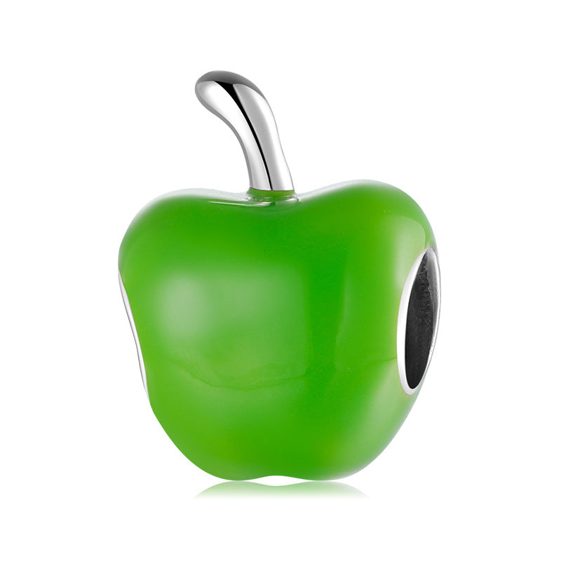 S925 Sterling Silver Green Apple Bead Pendant