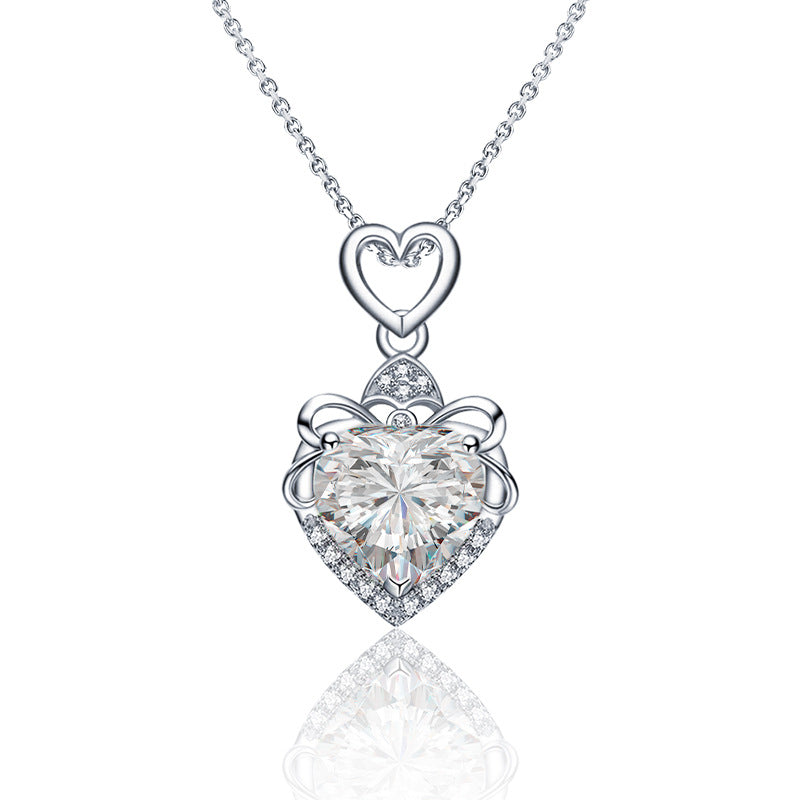 S925 Sterling Silver Moissanite Love Pendant Necklace