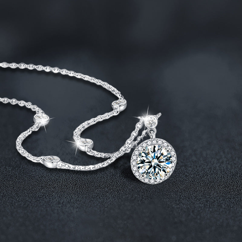 S925 Sterling Silver Moissanite Star Rock Candy Necklace