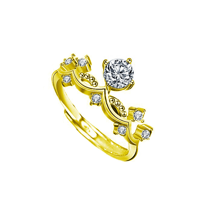 S925 Sterling Silver Moissanite Princess & Knight Couple Ring Set