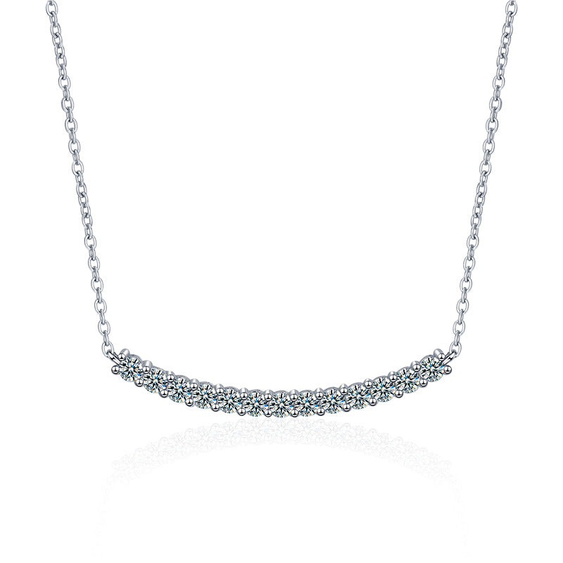 S925 Sterling Silver Moissanite Smile Necklace