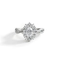 925 Sterling Silver Oval Dove Egg Moissanite Ring
