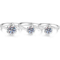 S925 Sterling Silver Snowflake Moissanite Ring