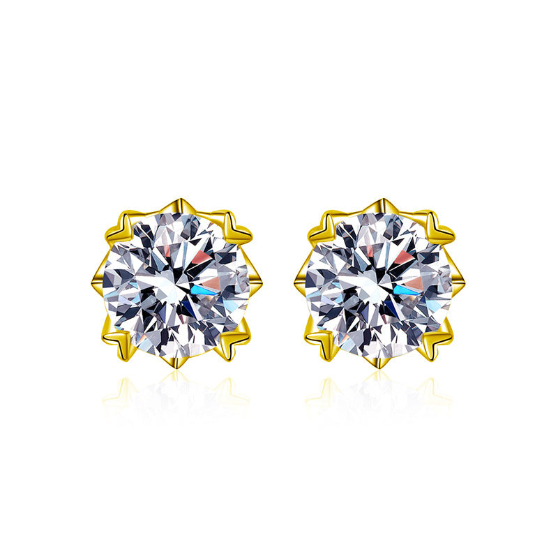 S925 Sterling Silver Snowflake Moissanite Earrings