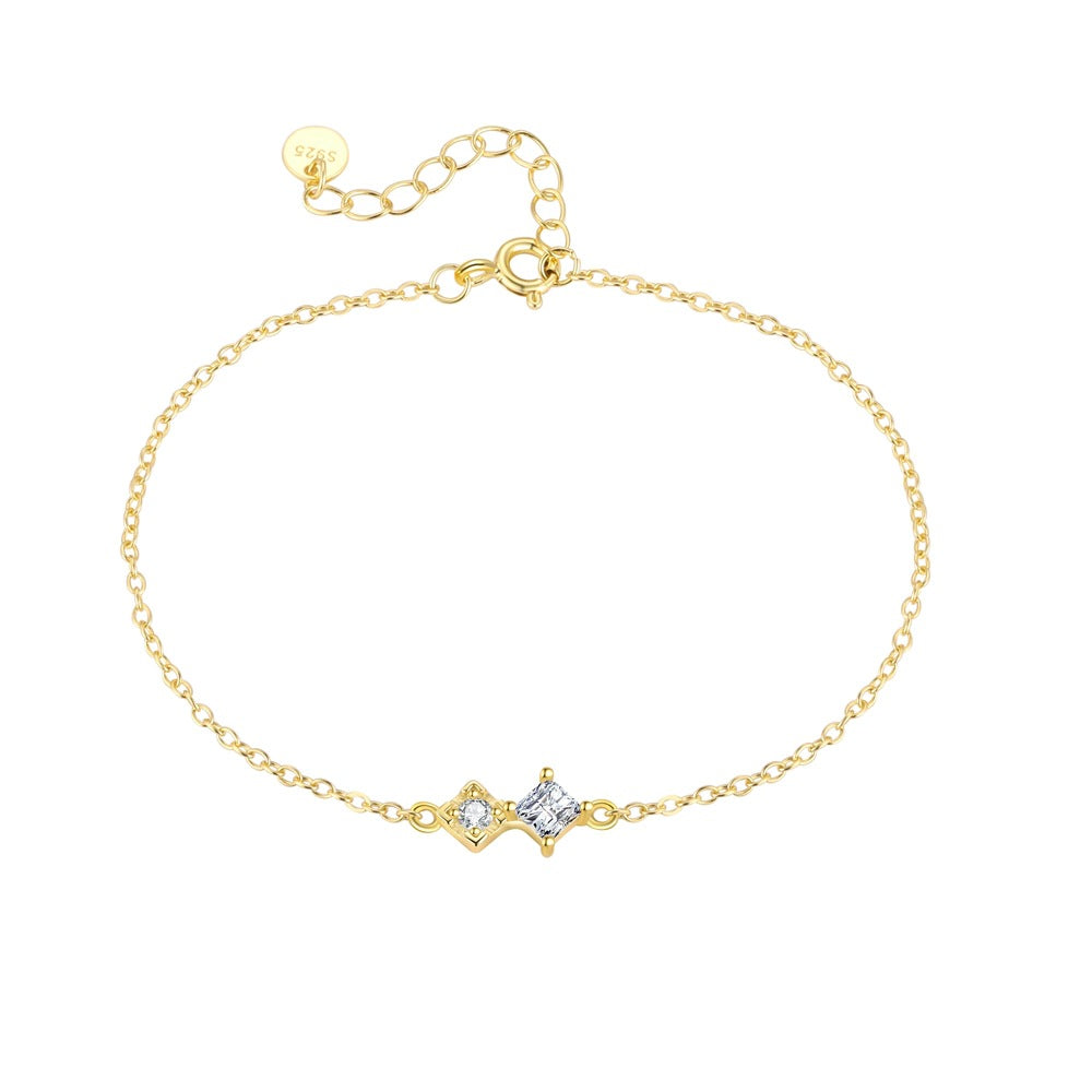 S925 Sterling Silver Zircon Necklace and Bracelet Set