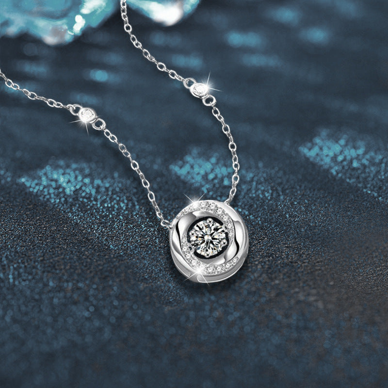 S925 Sterling Silver Mobius Moissanite Necklace