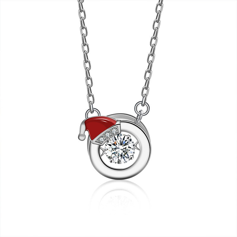 S925 Sterling Silver Moissanite Christmas Necklace