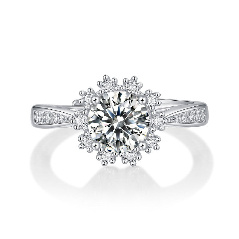 S925 Silver Icy Moissanite Ring