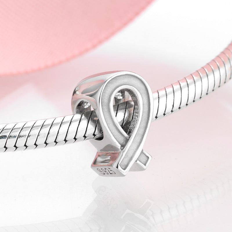 S925 Sterling Silver White Ribbon String Pendant