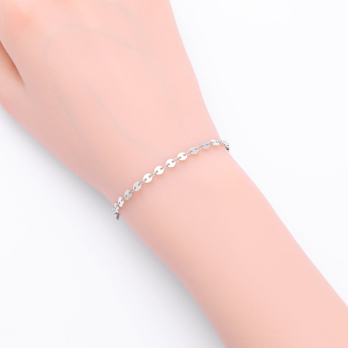 S925 Sterling Silver Disc Bracelet