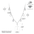 Dainty CZ Heart Cross Charm Necklace in 925 Sterling Silver