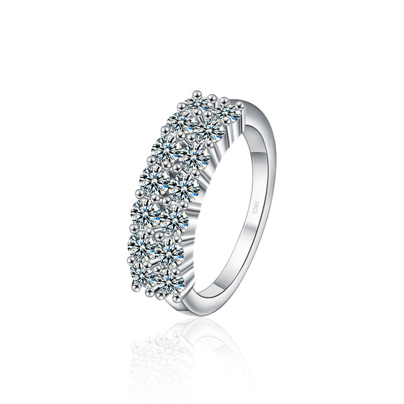 S925 Sterling Silver Full Diamond Accent Stackable Ring