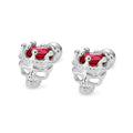 S925 Sterling Silver Halloween Skull Micro-Pave Zircon Stud Earrings